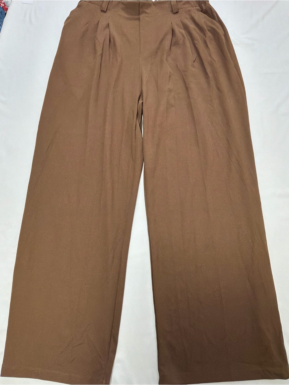 HALARA Women's Wide-Leg Pleated Pants in Brown
